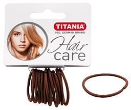 Набір резинок для волосся Titania, 12 шт, 3 см, коричневий (7801)