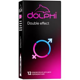 Презервативи латексні Dolphi Double effect, з ребрами і точками та двома видами змазки: розігріваюча та анастетик, 12 шт. (DOLPHI/Double effect/12)
