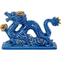 Фигурка декоративная Lefard Дракон с жемчуженой 15.25 см синяя (149-460)