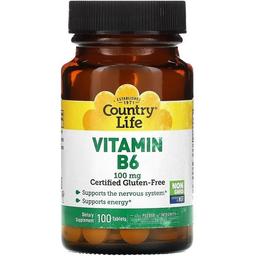 Вітамін В6 Country Life 100 мг 100 пігулок