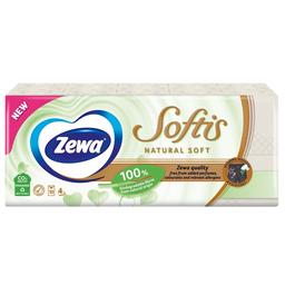 Носові хустки Zewa Softis Natural Soft, чотирьохшарові, 10 уп. по 9 шт. (870033)