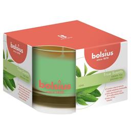 Свеча Bolsius True scents в стекле Зеленый чай, 9х6,3 см, зеленый (170443)