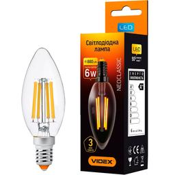 Світлодіодна лампа Videx Filament C37F 6W E14 3000 K (VL-C37F-06143)