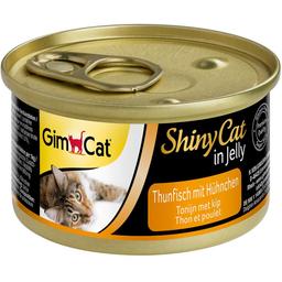 Вологий корм для котів GimCat ShinyCat in Jelly, з тунцем та куркою, 70 г