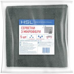 Салфетки универсальные из микрофибры HSL Professional серые 35x35 5 шт