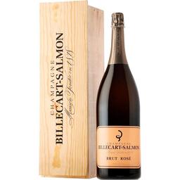 Шампанське Billecart-Salmon Champagne Brut Rose, у дерев'яній коробці, рожеве, брют, 12%, 3 л