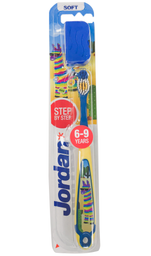Дитяча зубна щітка Jordan Step 3, 6 - 9 років, м'яка, жовтий з синім