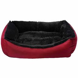 Лежак для тварин Milord Jellybean, прямокутний, червоний з чорним, розмір S (VR01//0892)