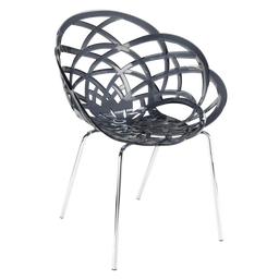 Кресло Papatya Flora-ML, прозрачно-дымчатое сиденье, ножки хром (286381)