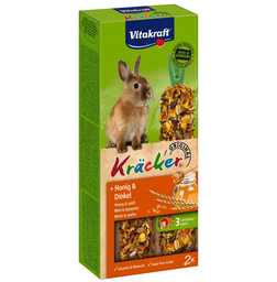 Ласощі для кроликів Vitakraft Kracker Original + Honey & Spelt, 100 г (2 шт. по 50 г) (25018/89314 Vitakraft)