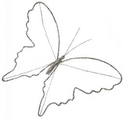 Прикраса для ялинки Shishi Метелик, 34 см, сріблястий (51446)