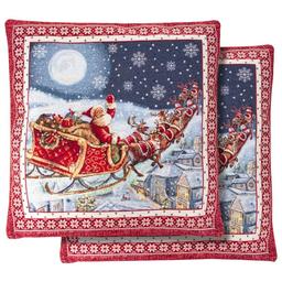 Наволочка новорічна Lefard Home Textile Guizzo гобеленова з люрексом, 45х45 см (716-110)