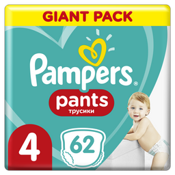 Підгузки-трусики Pampers Pants 4 (9-15 кг), 62 шт.
