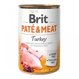 Влажный корм для собак Brit Paté&Meat, с индейкой, 400 г