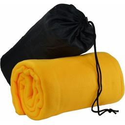 Плед флисовый Bergamo Warm с чехлом 180х150 см, желтый (202311pl-05)