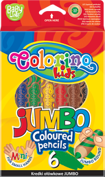 Олівці кольорові Colorino Jumbo, з точилкою, 6 кольорів, 6 шт. (33121PTR)