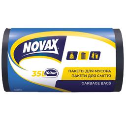 Сміттєві пакети Novax, 35 л, 100 шт., чорні