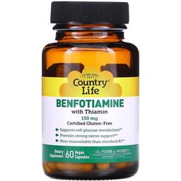 Бенфотіамін з Вітаміном В-1 Country Life Benfotiamine 150 мг 60 капсул