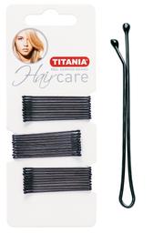 Невидимки для волос Titania, 5 см, черные, 30 шт. (8060/А)
