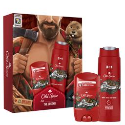 Подарочный набор для мужчин Old Spice Lumberjack Bearglove: твердый дезодорант 50 мл + гель для душа 3 в 1 250 мл