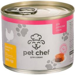 Вологий корм для дорослих собак Pet Chef Паштет м'ясний, з куркою, 200 г