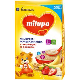 Каша молочна мультизлакова Milupa з полуницею та бананом для дітей від 7 місяців 210 г