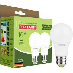 Світлодіодна лампа Eurolamp LED, A60, 10W, E27, 3000K, 2 шт. (MLP-LED-A60-10272(E))