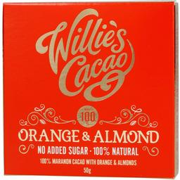 Шоколад чорний Willie's Cacao Мигдаль й апельсин без доданого цукру 50 г