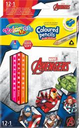 Олівці кольорові Colorino Avengers, тригранні, з точилкою, 12 шт., 13 кольорів (91390PTR)
