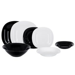 Сервиз Luminarc Carine White&Black, 6 персон, 19 предметов, белый, черный (N1491)
