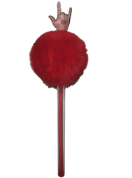 Ручка шариковая Offtop Помпон, красный (849922)