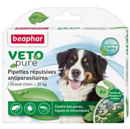 Натуральные противопаразитарные капли Beaphar BIO Spot on для собак свыше 30 кг, 6 пипеток (15614)