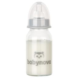 Пляшечка для годування Baby-Nova, скляна, 125 мл, білий (3960310)