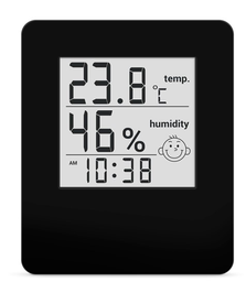 Цифровий гігрометр-термометр Склоприлад Т-17 з годинником, чорний (405076)