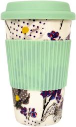 Чашка Keramia Flower story, с силиконовой крышкой, 440 мл, бирюзовый (21-279-124)