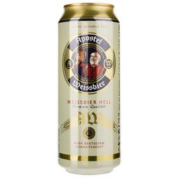 Пиво Apostel Weissbier Hell, светлое, нефильтрованное, 5% 0.5 л ж/б