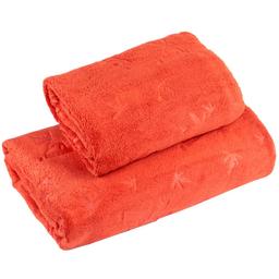 Набор полотенец Koloco Бамбук, микрофибра, 140х70 см, 90х50 см, оранжевый (60068)