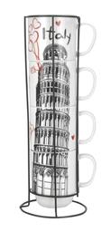 Набор чашек на металлической подставке Limited Edition Italy, 5 предметов (6469516)