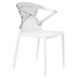 Кресло Papatya Ego-K, белое сиденье, верх прозрачный (290999)