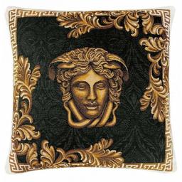 Подушка декоративна Прованс Arte di lusso-2, 45х45 см, черный с золотым (25629)
