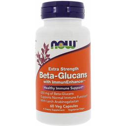 Бета-глюкани Now Foods Beta-Glucans 250 мг 60 вегетаріанських капсул