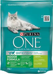 Сухий корм для дорослих котів, які постійно перебувають у приміщенні Purina One Indoor, з індичкою та цільними злаками, 200 г