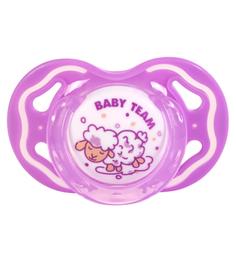 Пустышка силиконовая Baby Team, ортодонтическая, 6+ мес., фиолетовый (3011_фиолетовый)