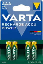 Аккумулятор Varta ACCU AAA 800mAh Bli 4 (ready 2 use), 4 шт. (56703101404)