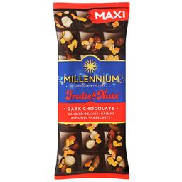 Шоколад черный Millennium Fruits&Nuts миндаль, фундук, цукаты, изюм, 140 г (782562)