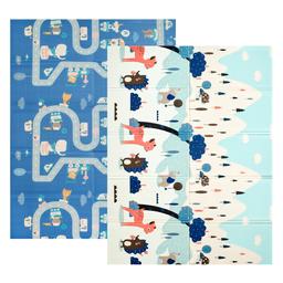 Дитячий двосторонній складний килимок Poppet Чарівний ліс та Мандрівка містом, 150х200х0,8 см (PP018-150H)