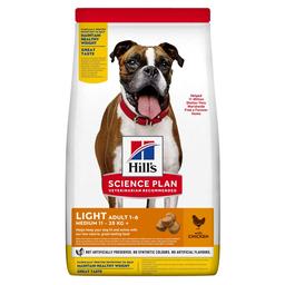 Сухий корм для дорослих собак середніх порід Hill’s Science Plan Adult Light Medium Breed, для схильних до зайвої ваги, з куркою, 14 кг (604359)