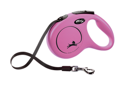Повідець-рулетка Flexi Classic M, для собак до 25 кг, стрічка 5 м, рожевий (CL20T5.251.P.20)