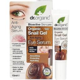 Антивікова гелева сироватка для шкіри навколо очей з равликом Dr. Organic Bioactive Skincare Anti-Aging Snail Gel Eye Serum 15 мл