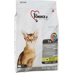 Сухой корм для взрослых кошек 1st Choice Adult Hypoallergenic, гипоаллергенный, с уткой и картофелем, 5.44 кг